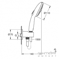 Душовий гарнітур Grohe Tempesta 110 26406003 хром, 2 режими