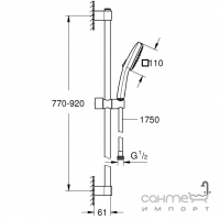 Душевой гарнитур Grohe Tempesta 110 Cube 26908003 хром, 2 режима