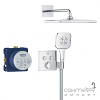 Душова система прихованого монтажу з термостатом Grohe Grohtherm SmartControl Rainshower 310 Mono Cube 34865000 хром