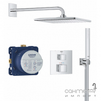 Душевая система скрытого монтажа с термостатом Grohe Grohtherm Rainshower 310 Mono Cube 34868000 хром