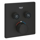 Змішувач-термостат прихованого монтажу на два споживачі Grohe Grohtherm SmartControl 102166KF00 матовий чорний