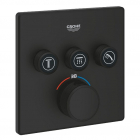 Змішувач-термостат прихованого монтажу на три споживачі Grohe Grohtherm SmartControl 102167KF00 матовий чорний