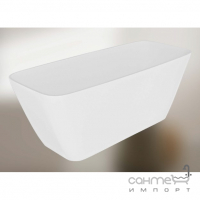 Отдельностоящая прямоугольная ванна из литого мрамора Studio Stone Aller 1540х620 белая