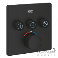 Змішувач-термостат прихованого монтажу на три споживачі Grohe Grohtherm SmartControl 102167KF00 матовий чорний