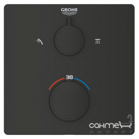 Змішувач-термостат прихованого монтажу на 2 споживача Grohe Grotherm 1022092430 матовий чорний