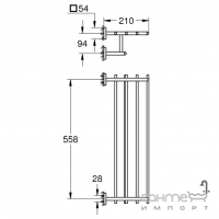 Полка с держателем для полотенец Grohe QuickFix Start Cube 410992430 матовый черный