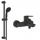 Змішувач для ванни з душовим гарнітуром Grohe QuickFix Start UA30330702 матовий чорний