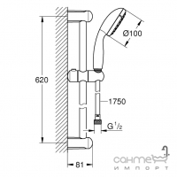 Душевой гарнитур Grohe Vitalio Go 100 26196000 хром