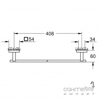 Держатель для полотенец 45 см Grohe QuickFix Start Cube 40987DC0 суперсталь