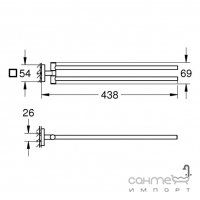 Держатель для полотенец двойной поворотный Grohe QuickFix Start Cube 40976000 хром