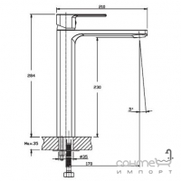 Смеситель для раковины высокий Haiba Kubus 001 High Graphite графит