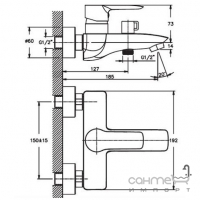 Смеситель для ванны Haiba Columbia 009 euro хром