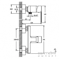 Змішувач для душу Haiba Kubus 003 Graphite графіт