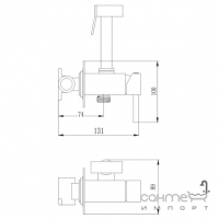 Гігієнічний душ із змішувачем Haiba Kubus 002 Inner хром