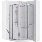 Напівкругла асиметрична душова кабіна Rea Look REA-K7901 профіль хром/прозоре скло