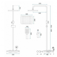 Душевая стойка с смесителем-термостатом, изливом и гигиеническим душем Rea Rob REA-P6626 хром