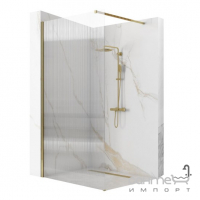 Бездверна душова кабіна Rea Aero Intimo 90 REA-K4124 золото браш/прозоре рифлене скло