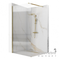 Бездверна душова кабіна Rea Aero Intimo 120 REA-K4127 золото браш/прозоре рифлене скло