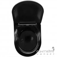Безободковий підвісний унітаз із сидінням softclose Rea Carlo Mini Rimless REA-C8990 золото/чорний
