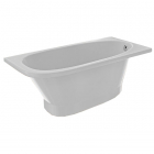Пристенная ассиметричная ванна из литого мрамора Studio Stone Caura L 1700x800 белая, левосторонняя