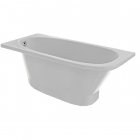 Пристенная ассиметричная ванна из литого мрамора Studio Stone Caura R 1500x800 белая, правосторонняя