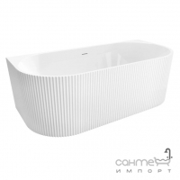 Напівкругла пристінна ванна Rea Veneta REA-W0254 біла з рельєфом