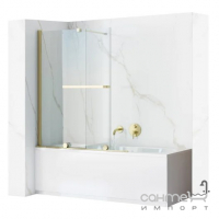Шторка с полотенцедержателем, на ванну Rea Fabian REA-K6526 золото/прозрачное стекло