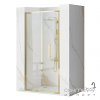 Душевая дверь в нишу Rea Rapid Fold REA-K4128 золото/прозрачное стекло