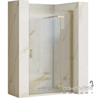 Душевая дверь в нишу Rea Hugo Gold REA-K8410 профиль золото браш/прозрачное стекло