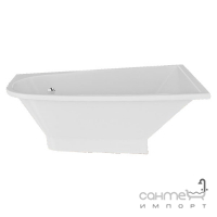 Пристенная ассиметричная ванна из литого мрамора Studio Stone Albis L 1700x900 белая, левосторонняя