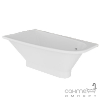 Пристінна асиметрична ванна із литого мармуру Studio Stone Albis R 1700x900 біла, правостороння