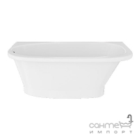 Пристінна напівкругла ванна з литого мармуру Studio Stone Barito 1900x800 біла