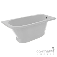Пристенная ассиметричная ванна из литого мрамора Studio Stone Caura L 1700x800 белая, левосторонняя