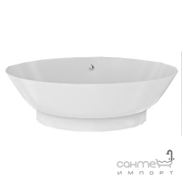 Овальна окрема ванна з литого мармуру Studio Stone Liard 2020x1100 біла