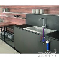 Змішувач для кухні з виливом для фільтрованої води Genebre Tau 65702184166 матовий чорний