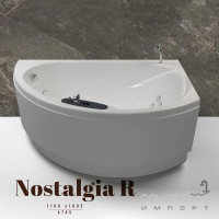 Асиметрична гідроаеромасажна ванна WGT Nostalgia R Hydro&Aero 1700x1085 біла, правостороння
