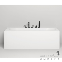 Прямокутна пристінна ванна зі штучного каменю Salini Fabia S-stone 1800x800x600 біла глянсова