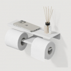 Двойной подвесной держатель для туалетной бумаги с полочкой Liberta Layer матовый белый