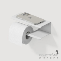 Подвесной держатель для туалетной бумаги с полочкой Liberta Layer матовый белый