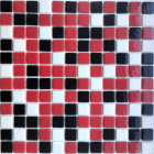 Стеклянная мозаика 31,7x31,7 АкваМо MX25-1/05/09/21 красно-черно-белая микс