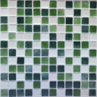 Стеклянная мозаика 31,7x31,7 АкваМо MX25-1/05-2/12/14 бело-зеленая матовая микс