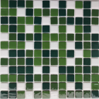 Скляна мозаїка 31,7x31,7 АкваМо MX25-1/05/12/13/14 біло-зелена глянцева мікс