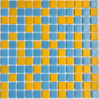 Скляна мозаїка 31,7x31,7 АкваМо MX25-1/02/11 жовто-блакитна глянсова мікс