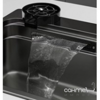 Прямокутна кухонна мийка з каскадом та змішувачем Zerix Nano-Black ZH7548-SET-01 ZM5575 чорна