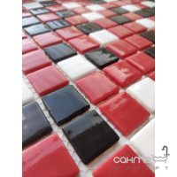 Скляна мозаїка 31,7x31,7 АкваМо MX25-1/05/09/21 червоно-чорно-біла мікс
