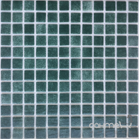 Стеклянная мозаика 31,7x31,7 АкваМо PW25212 Dark Green структурная темно-зеленая глянцевая