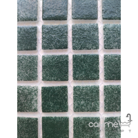 Стеклянная мозаика 31,7x31,7 АкваМо PW25212 Dark Green структурная темно-зеленая глянцевая