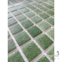 Стеклянная мозаика 31,7x31,7 АкваМо PW25214 Olive структурная оливково-зеленая глянцевая