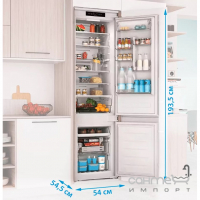 Встраиваемый двухкамерный холодильник с нижней морозильной камерой Indesit INC20T321EU