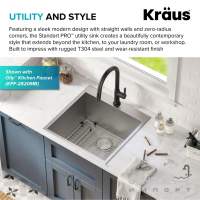 Квадратная кухонная мойка из нержавеющей стали Kraus Standart Pro KHT301-22L